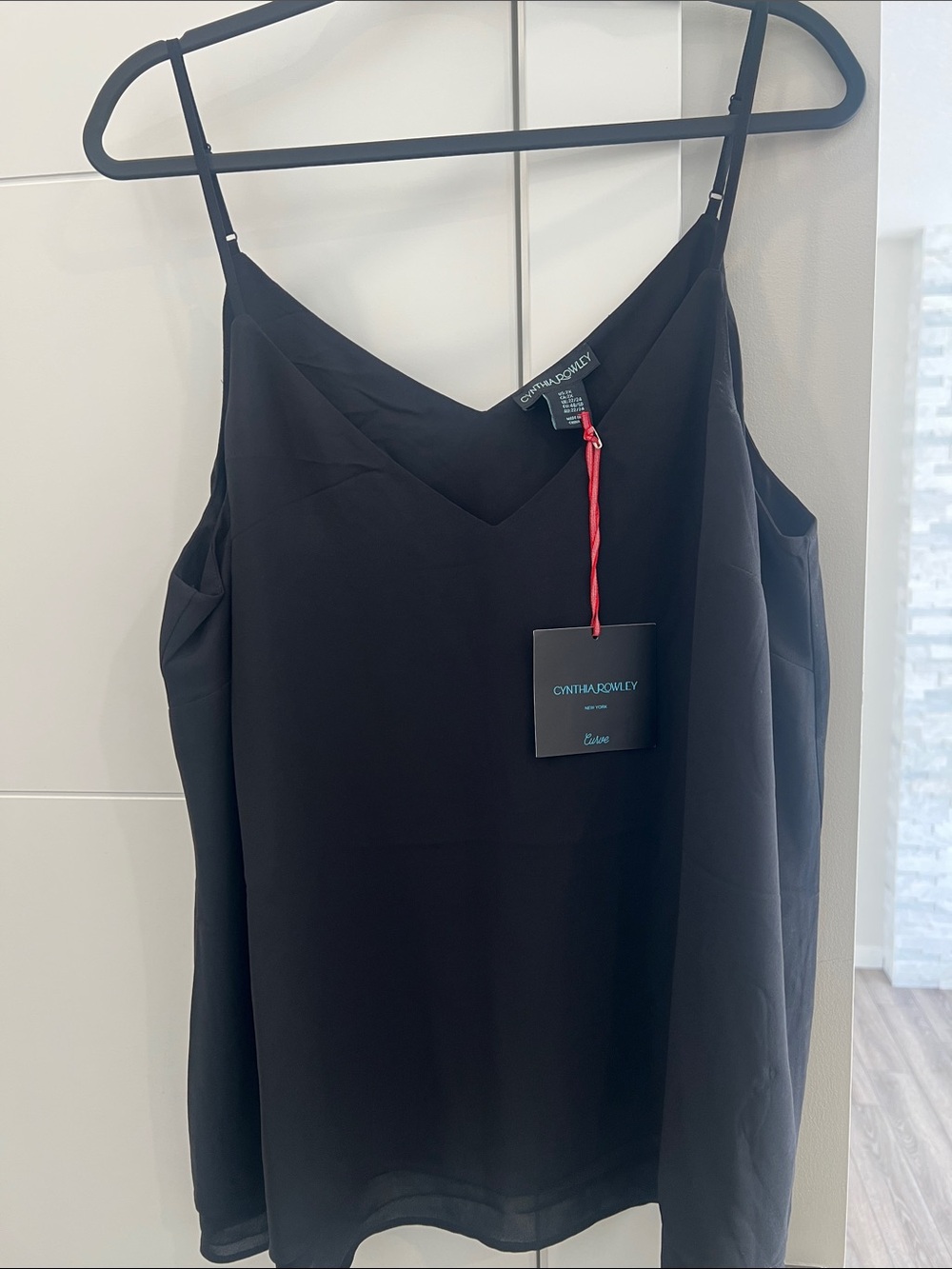 New Cynthia Rowley Black V-Neck  Camisole